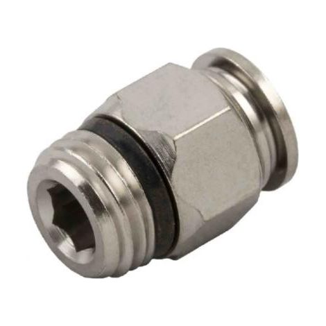 Conector adaptador recto rs pro latón niquelado 1 4 macho