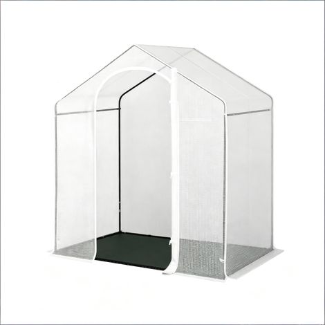 CAIziSerre de terrasse, serre avec porte à arceau zippée enroulable, tente d’hiver pour plantes, serre d’extérieur