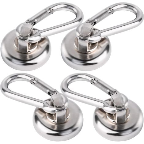 Stück leistungsstarke Magnethaken, 25 mm Neodym-Magnete, große Zughaken mit 22 kg Zugkraft, Haken mit Öse und Magnet für Küche und Bad