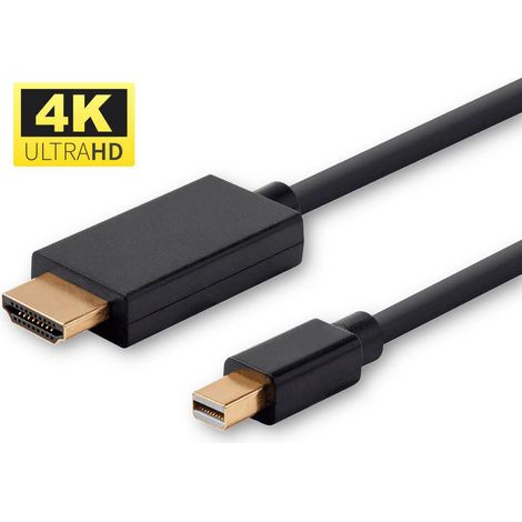 Microconnect MDPHDMI1B-4K adaptador de cable de vídeo 1 m Mini DisplayPort HDMI tipo A (Estándar) Negro