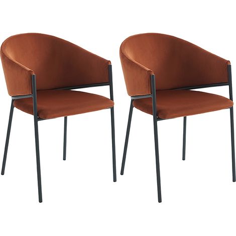 Sedia con braccioli in Velluto e Metallo Nero Terracotta - Lotto di 2 - ORDIDA di Pascal MORABITO (1/5)