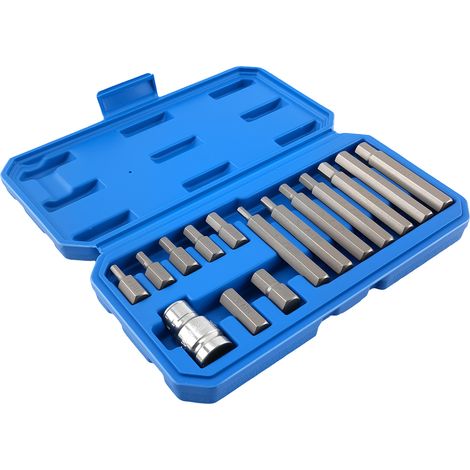 15 Piece Allen Hex Bit Set for CRV Steel 4-12mm 30mm 75mm 1/2" Drive (1/5)