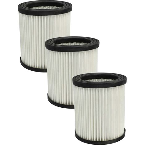 vhbw 3x filtro sostituisce Scheppach 7907702701 per aspirapolvere - filtro HEPA nero / bianco