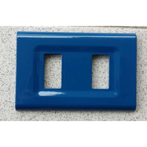 TrAdE Shop Traesio - Placchette Placche In Abs Serie Magic Elite Bticino Compatibili Color Copriprese - Blu Cielo -5 fori -