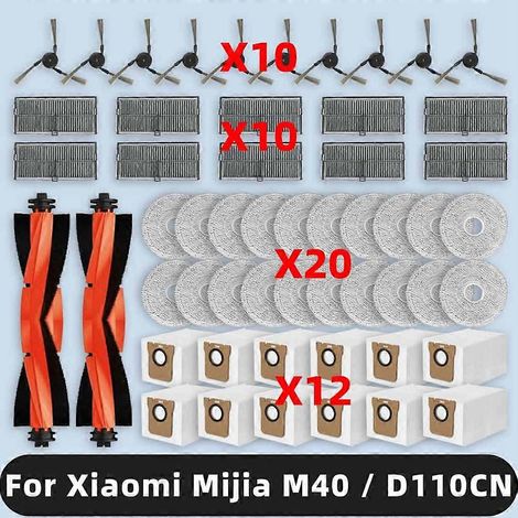 Avec Xiaomi Mijia Omni M40 / D110CN pièce détachée Sac à poussière Serpillière Cloth Main Side Brosse HEPA Filtre Accessoires (1/5)