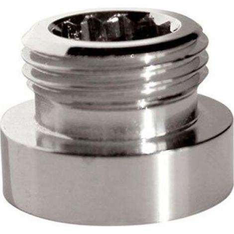 Adaptateur Robinet - Laiton Plaqué Chrome - Filetage M22mm Femelle x 1/2 Pouces BSP Mâle - Hauteur 15 mm - Pour Aérateur de Lavabo