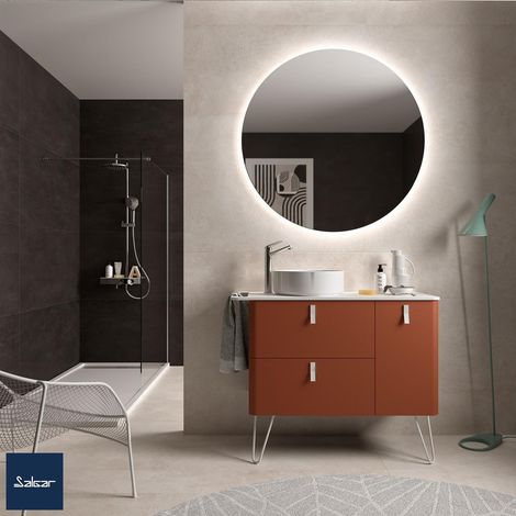 Schrank wandhängend UNIIQ 900 Rechts 1 Tür und 2 Schubladen mit Softeinzug TERRACOTA 897 x 540 x 450 mm (1/4)