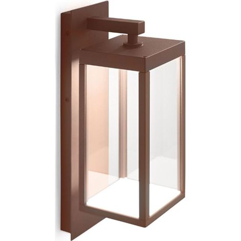 Applique classico gea led ges772 led 4000 ip65 alluminio vetro marrone