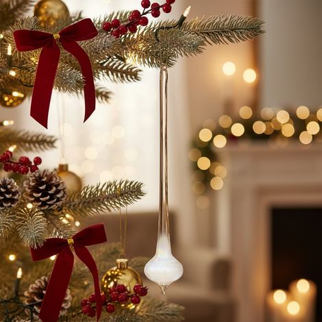 Pendente a goccia per decorazioni natalizie h 30 cm set da 12 pz (1/5)