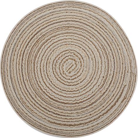 Nappe Rond en Ramie Style Japonais - Dessous de Plat Isolant Mignon (S Beige) (1/5)