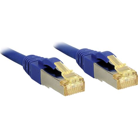 LINDY 47280 RJ45 Patchkabel CAT 6a (Rohkabel CAT 7) S/FTP 3.00 m Blau mit Rastnasenschutz 1 St.
