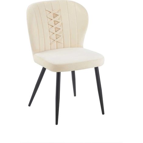 Sillas Comedor - Silla Zarena Black Terciopelo - Beige