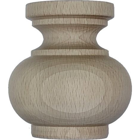 Piede in legno di faggio grezzo per mobili ø 75 x h 85 mm - cod 50001