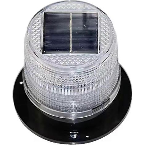 Feu de signalisation magnétique solaire clignotant pour la nuit, lampe clignotante pour toit de voiture ou de camion, balise sans fil à batterie, effet stroboscopique. (1/4)