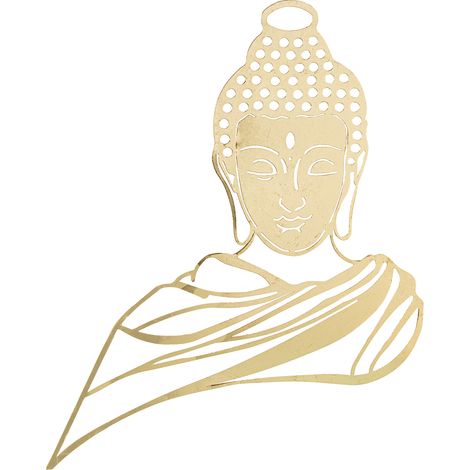 Ornement mural en métal Bouddha doré 63X66X2 Cm (1/4)