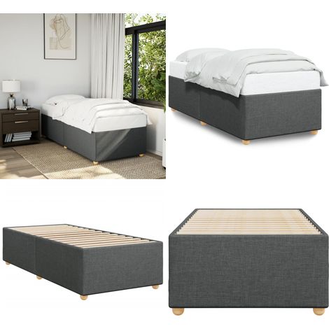 Bettgestell ohne Matratze Dunkelgrau 90x200 cm Stoff - Bettes Gestell - Doppelbett - Schlafzimmer Möbel - Bettwäsche - Polsterbetten - Home & Living (1/5)