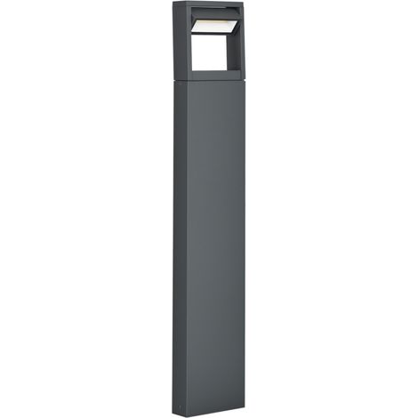 Lampe de jardin, lampe d'allée, lampe sur poteau à LED, résistante aux intempéries, 16 cm x 5 cm x 90 cm, gris foncé