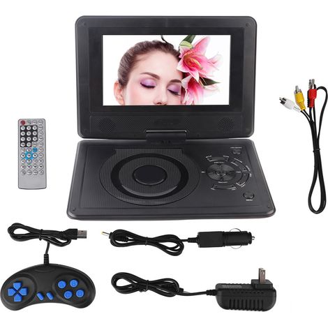 Lecteur DVD portable HD écran LCD TV voiture récepteur FM radio manette de jeu prise US (1/5)