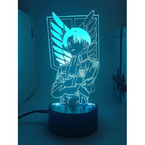 Lampe LED 3D Shingeki Levi Akerman pour chambre à coucher, veilleuse manga, figurine anime, décoration, cadeau, lumière pour dormir (1/5)