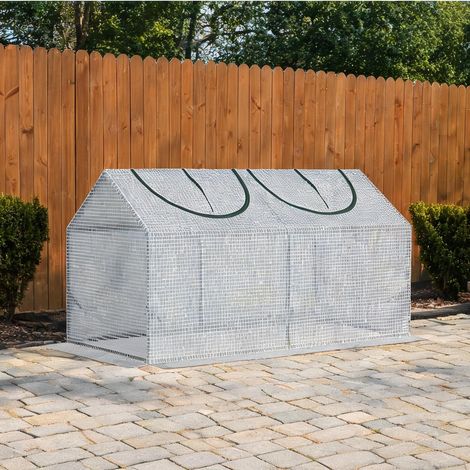 Serre tunnel avec fenêtre 120 x 60 x 60 cm blanche (1/5)