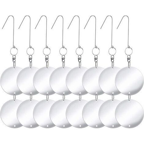 8Pcs Bird Repellent Discs CD Stainless Steel Double-Sided Reflective Bird Repellents Pigeons Seagulls Swallows Sparrows Thrushes Starlings Blackbirds (1/3)
