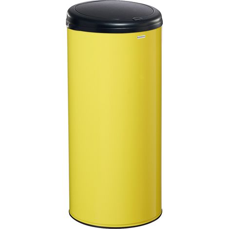 Poubelle à ouverture par pression Hand Touch - 45l - jaune soufre - RAL 1016