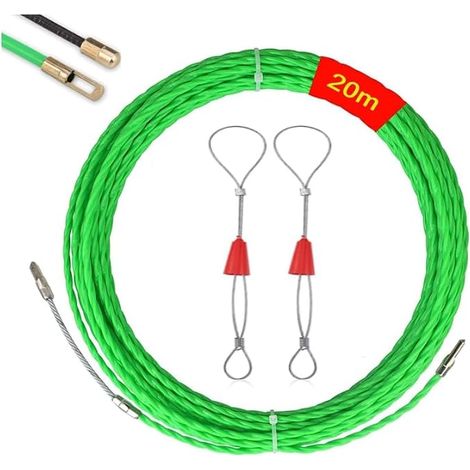 Aiguille Electricien,20M Tire Fil Electrique 4,5mm DiamèTre Tire Fils Electrique,avec 2 Tête Guidage,Tire Fils Electricien Aiguille, Spiralé Flexible Aiguille Tire Fil (1/5)