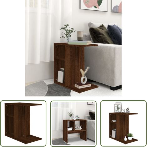The Living Store Beistelltisch Braun Eichen-Optik 50x30x50 cm Holzwerkstoff - Beistelltisch - Wohnzimmermöbel - Couchtisch - Holzmöbel - Eichendekor (1/5)