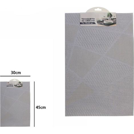 Trade Shop - Tovaglietta All'americana Tovagliette Per Colazione 30x45 Cm Grigio Chiaro 72297 -