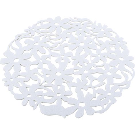 1PCS Round Shape Table Place Mats Heat Insulation Felt Dining Placemats White