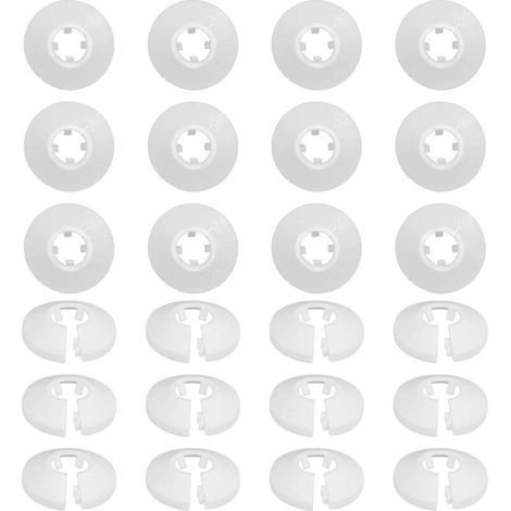 Lot de 30 cache-tuyaux pour radiateur, pour chauffage, plomberie, toilettes, rosaces en plastique, colliers de serrage et tuyaux d'évacuation, cache-trou mural, sol (1/4)