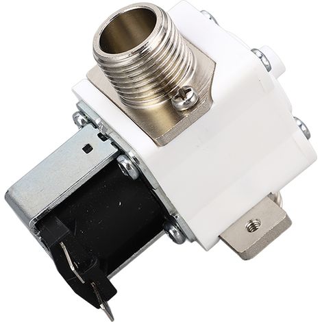 Électrovanne entrée d'eau chauffe-eau bobine laiton boîtier polycarbonate étanchéité G1/2 pouce mâle 20mm 12V DC 1 pièce (1/5)