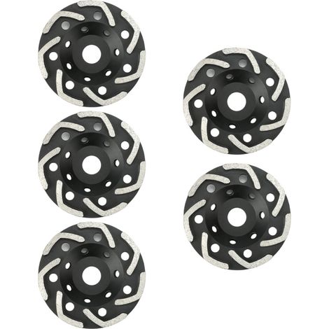 Trade-Shop Diamant Schleifteller Schleiftopf 125mm Durchmesser 22,23mm Bohrung für viele Elektrowerkzeuge mit M14 Gewinde / V-Segmente 5,5mm - 5 Stück (1/2)