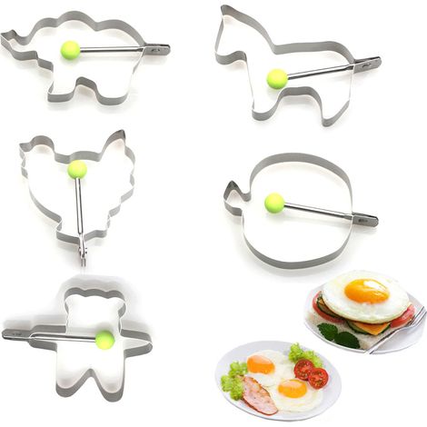 Moule À Œufs - Acier Inoxydable - 5 Pièces - Pour Omelettes Et Crêpes - Usage Cuisine Maison Et Professionnelle (1/5)