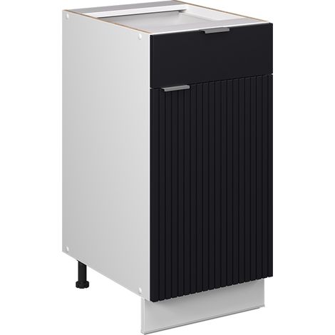Schubunterschrank Fame-Line, Schwarz gestreift, 40 cm ohne Arbeitsplatte, Vicco