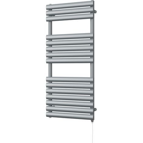 Omeara - Silver Electric Towel Rail H1120mm x W500mm 600w Standard (1/3)