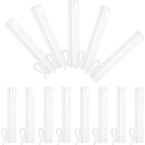 Lot de 25 Crochets à Rideaux en Plastique Blanc Légers et Pratiques Ruflette pour Rideaux, Réglables, pour Café et Restaurant (1/5)