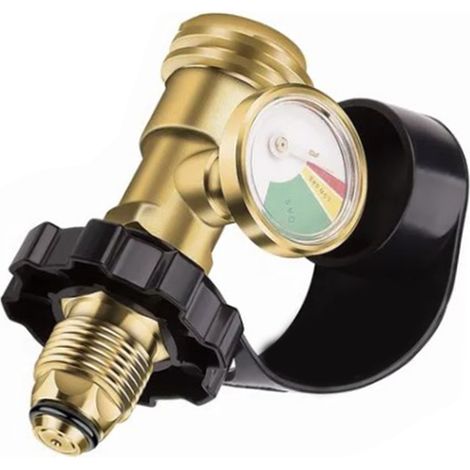 Adaptateur de remplissage de réservoir d'essence fileté POL vers QCC avec manomètre et connecteur de soupape de réduction de pression d'air (1/5)