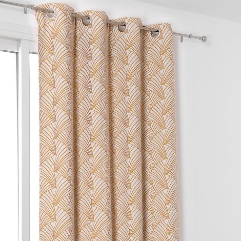 LINDER Rideau tamisant, Ardeco moutarde l.135 x H.250 cm LINDER (1/5)