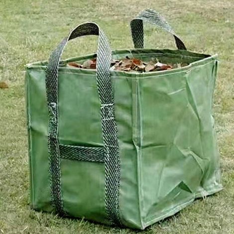 vert (60 × 60 × 70 cm) Sac à déchets de jardin, réutilisable et résistant avec poignées, design à grande ouverture, pour un remplissage facile avec des feuilles, du bois, de la terre (1/5)