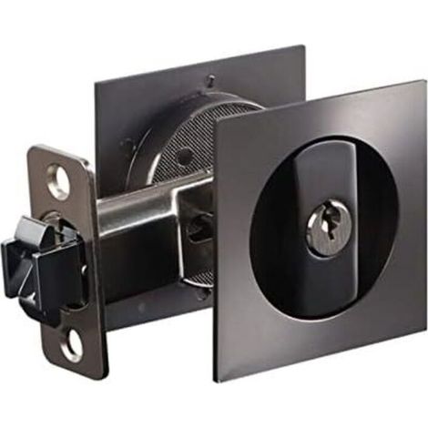 (6.6×6.6×4cm)Serrure à bouton Catch Lock, serrure de porte coulissante carrée intégrée avec clé (1/5)