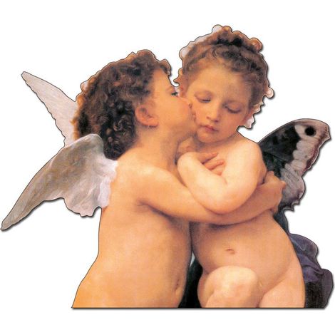 Artopweb Pannelli Decorativi Forma Bouguereau The First Kiss Detail, Legno, Multicolore, 81x1.8x70 cm (1/2)