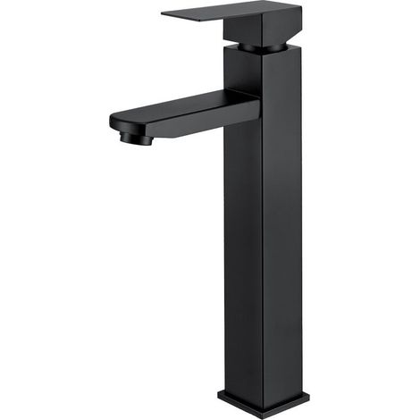 Robinet de Lavabo Haut Mitigeur Salle de Bain Noir Matt Mitigeur de Lavabo Chaud Froid Robinet en Inoxydable 304 Style moderne (1/5)