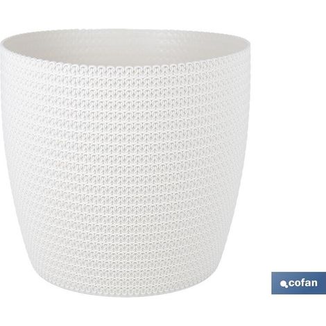 Pack de 5 pots tressés couleur beige PP Ø 306 x 262 mm 15,6 L (1/4)