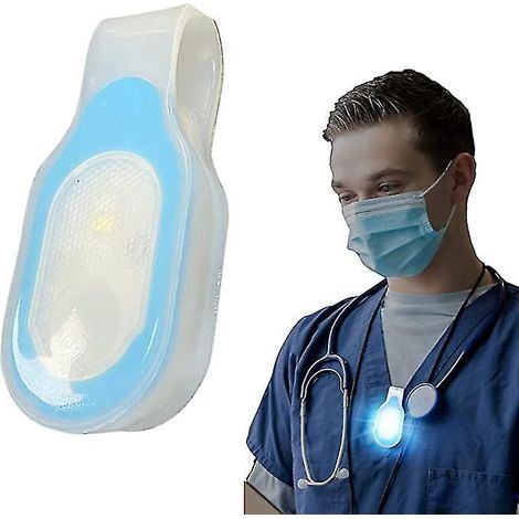 Tragbare LED-Stirnlampe für Pflegekräfte mit magnetischem Freisprechclip, ideal zum Wandern, Gassigehen, Joggen und für medizinische Zwecke – Blau