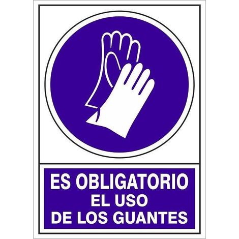 señal 604 adhesiva 105x74''ob.uso guante'' es obligatorio el uso de los guantes