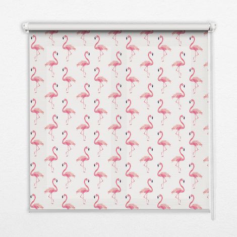 Innenrollo Fensterrollo - Rollo ohne Bohren - Sichtschutzrollo - Lichtdurchlässiges Rollo - Rechteckiges - Rollo - (140 cm x 140 cm) - Flamingos (1/5)