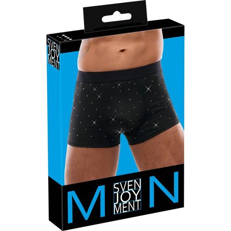 Svenjoyment - Schwarze Herren-Boxershorts mit silbernen Kristallen L (1/5)