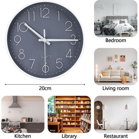 Horloge murale moderne JeiibrZui en or rose - 30 cm - 1 pièce - Or rose - Grands chiffres 3D - Mouvement à quartz ultra-silencieux pour salon, chambre ou bureau (1/5)