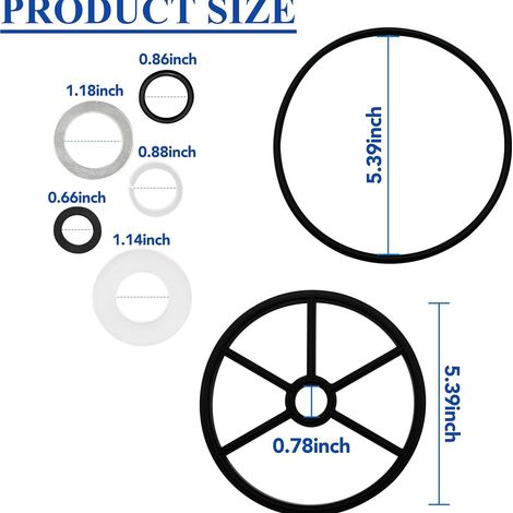 Kit de réparation de vanne de filtre de piscine Hayward SP0710 SP0712 Vario-Flo 1-1/2 pouce, jeu de 6 joints de rechange - Compatible avec les vannes SP0710 et SP0712, joint étanche (1/4)